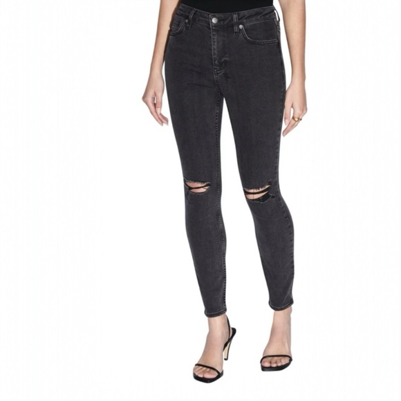 Genetic Los Angeles Crawford Low Rise Jeans With Knee Rips Size 24 - Picture 1 of 10